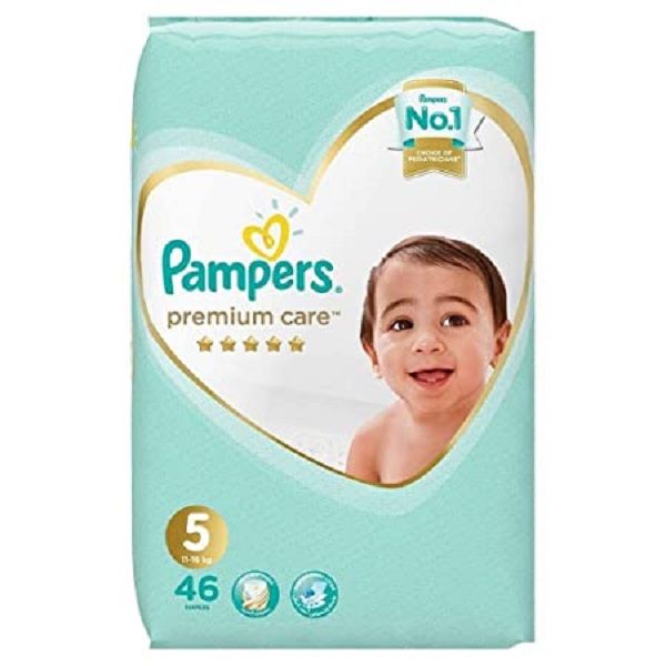 پوشک کودک پمپرز مدل premium care چسبی سایز 5 بسته 46 عددی
