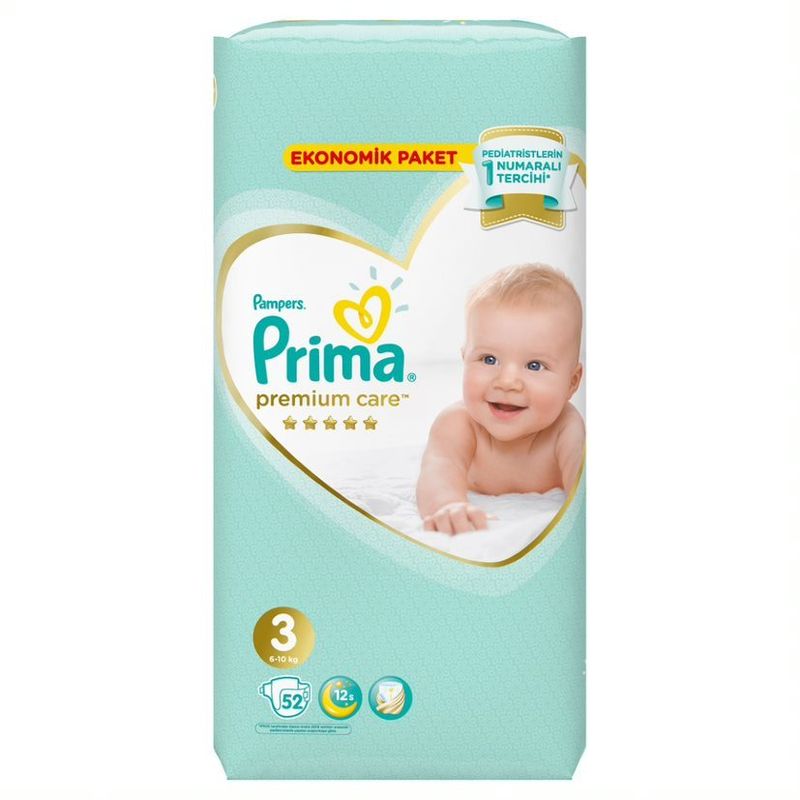 پوشک کودک پمپرز مدل premium protection سایز 3 بسته 52 عددی