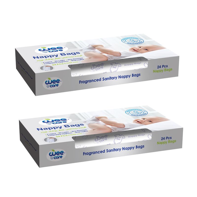 کیسه بهداشتی پوشک وی کر مدل nappy bags دو بسته 24 عددی