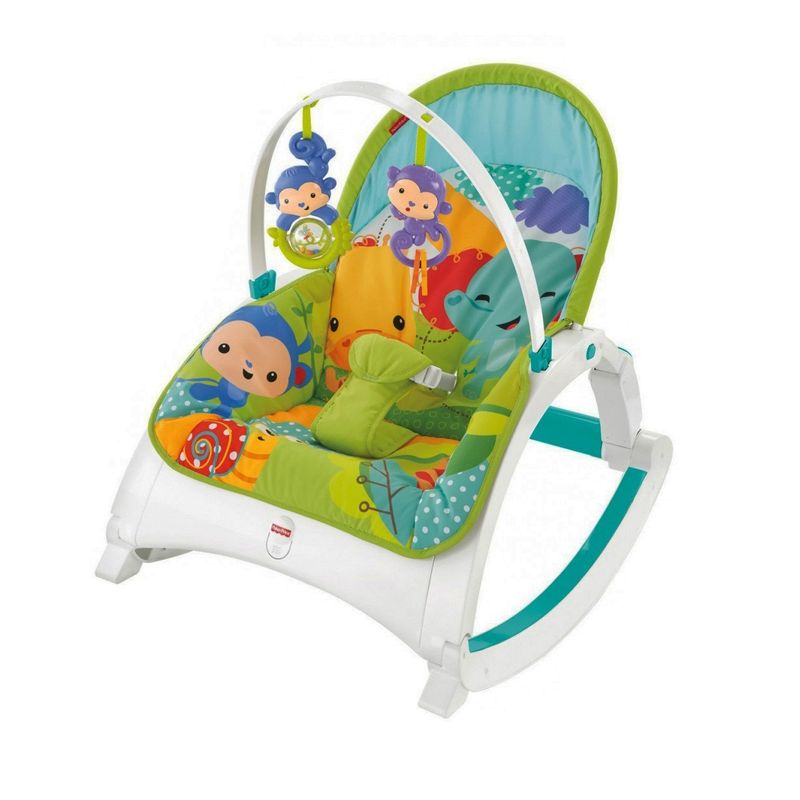 گهواره نوزاد فیشر پرایس مدل rainforest friends newborn to toddler portable rocker کد dmr87
