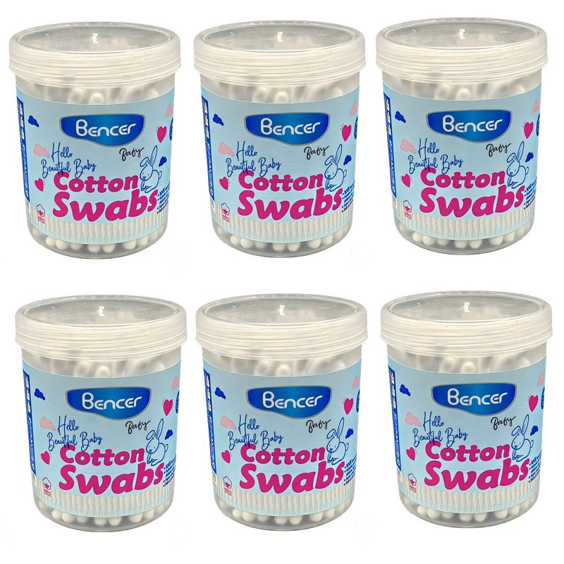گوش پاک کن کودک بنسر مدل cotton swabs بسته 6 عددی